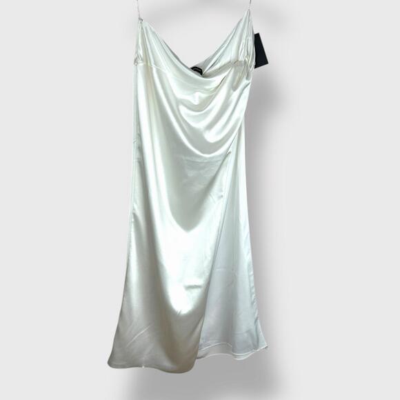 NWT $448 Retrofete Reeve White Satin Lace Bridal Wedding Rare Maxi Skirt Large - Picture 2 of 8